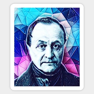 Auguste Comte Snowy Portrait | Auguste Comte Artwork 13 Sticker